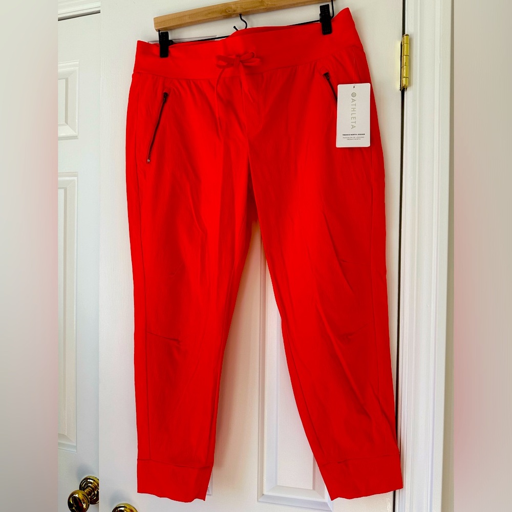 Athleta orange Trekkie North Jogger. Size 14P, NWT